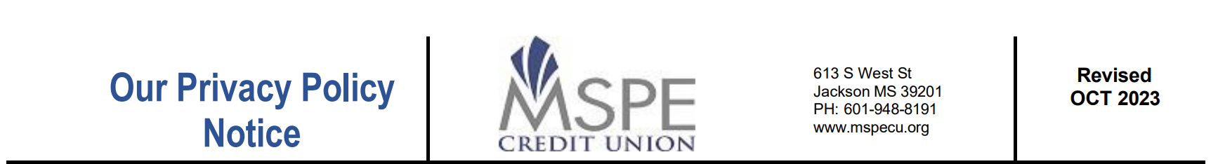 MS PUBLIC EMPLOYEES CREDIT UNION